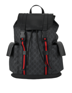 GG Backpack, Canvas/Leather, Black/Grey, 622011, DB, 2*